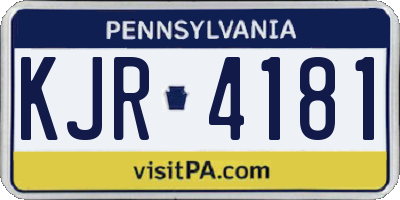 PA license plate KJR4181