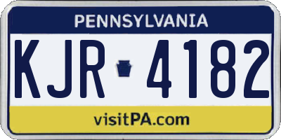 PA license plate KJR4182