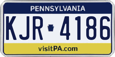 PA license plate KJR4186