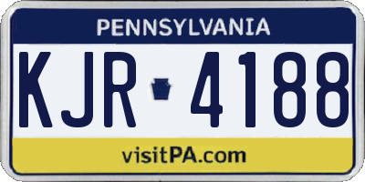 PA license plate KJR4188
