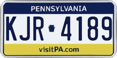 PA license plate KJR4189