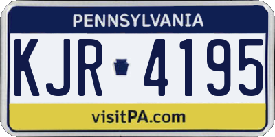 PA license plate KJR4195