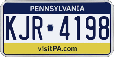 PA license plate KJR4198