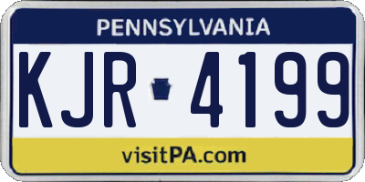PA license plate KJR4199