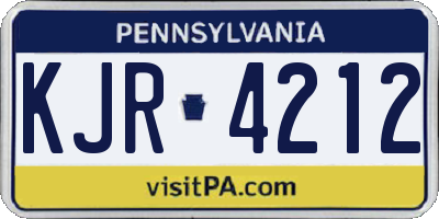 PA license plate KJR4212