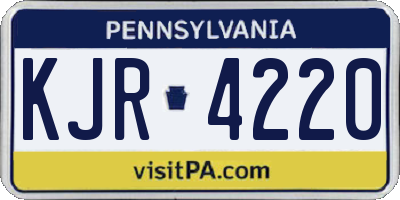 PA license plate KJR4220