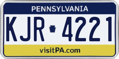 PA license plate KJR4221