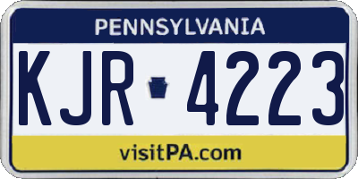 PA license plate KJR4223