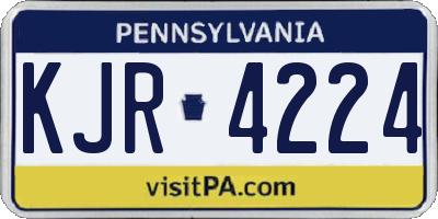 PA license plate KJR4224