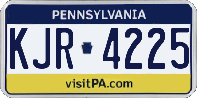 PA license plate KJR4225