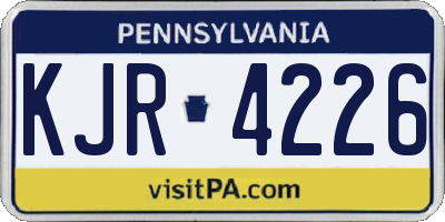 PA license plate KJR4226