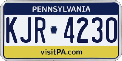 PA license plate KJR4230
