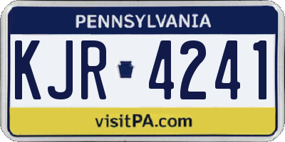 PA license plate KJR4241