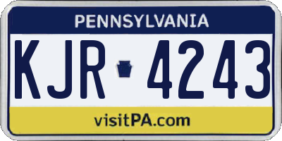 PA license plate KJR4243