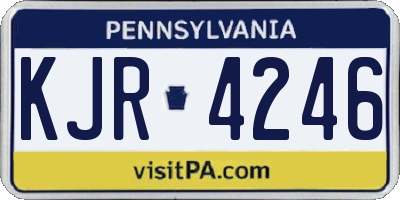 PA license plate KJR4246