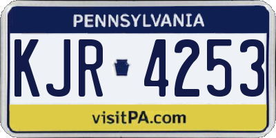PA license plate KJR4253