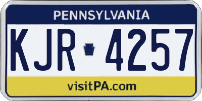 PA license plate KJR4257