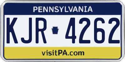 PA license plate KJR4262