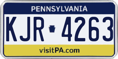 PA license plate KJR4263