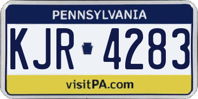 PA license plate KJR4283