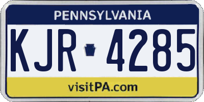 PA license plate KJR4285