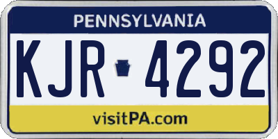 PA license plate KJR4292