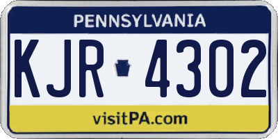 PA license plate KJR4302