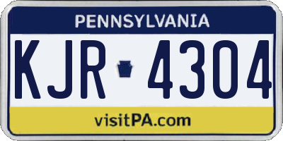 PA license plate KJR4304