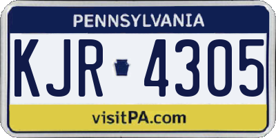 PA license plate KJR4305