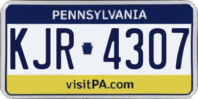 PA license plate KJR4307