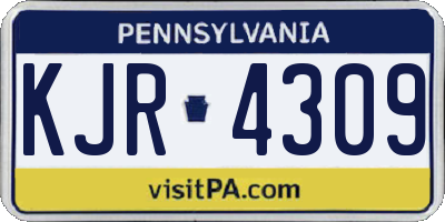 PA license plate KJR4309