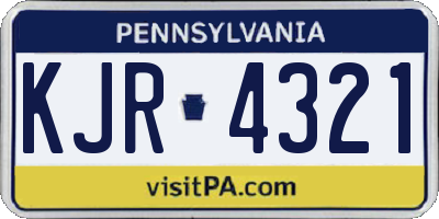 PA license plate KJR4321