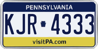 PA license plate KJR4333