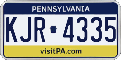PA license plate KJR4335