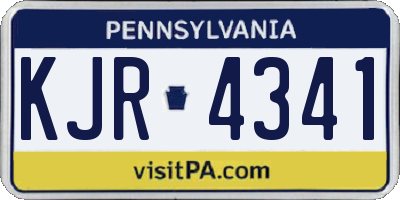 PA license plate KJR4341