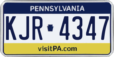 PA license plate KJR4347