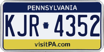 PA license plate KJR4352