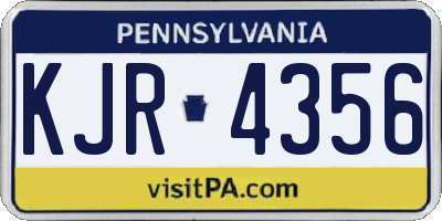 PA license plate KJR4356