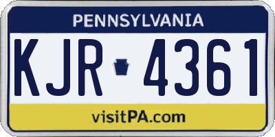 PA license plate KJR4361