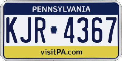 PA license plate KJR4367