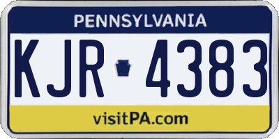PA license plate KJR4383