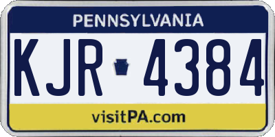 PA license plate KJR4384