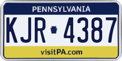 PA license plate KJR4387