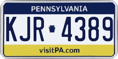 PA license plate KJR4389