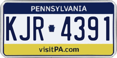 PA license plate KJR4391