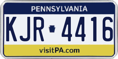 PA license plate KJR4416