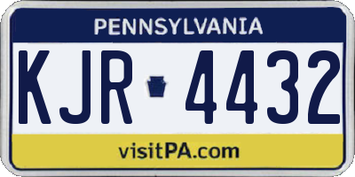 PA license plate KJR4432