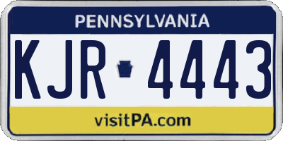 PA license plate KJR4443
