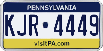 PA license plate KJR4449