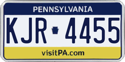 PA license plate KJR4455